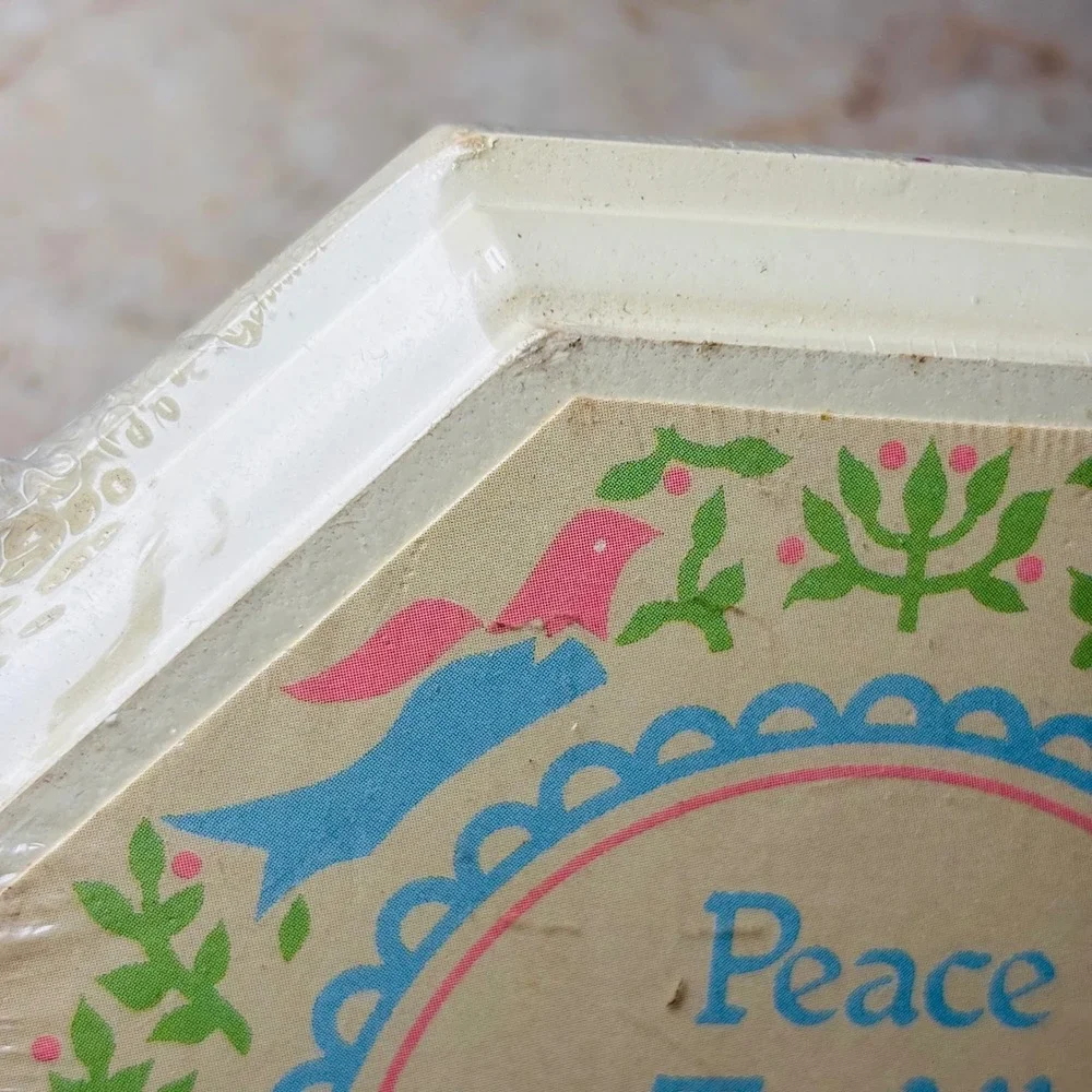 Vintage Small Wooden Spiritual Wall Plaque Set God Lord Cottage‎ Granny Octagon